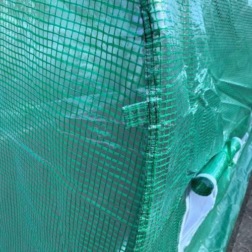 KFX-0353597 Outsunny Walk-In Tunnel Hoop Greenhouse 15' x 7' x 6.5' with PE Cover, Steel Frame, Zipper Door & Roll-Up Windows for Plants and Vegetables