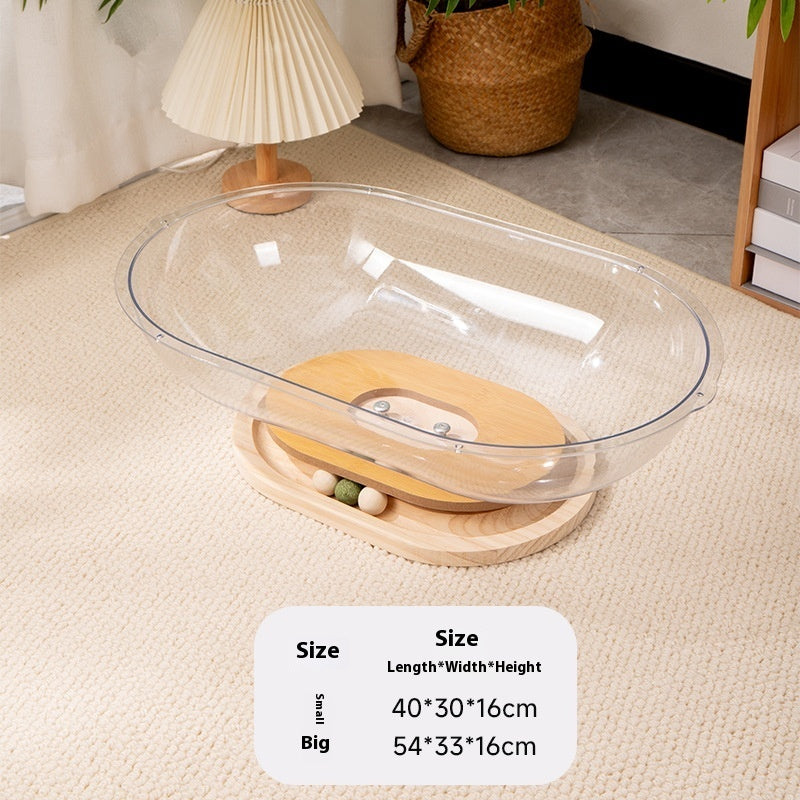 KFX-0353981 Transparent Acrylic Cat Space Capsule Bathtub - Multiple Sizes Available