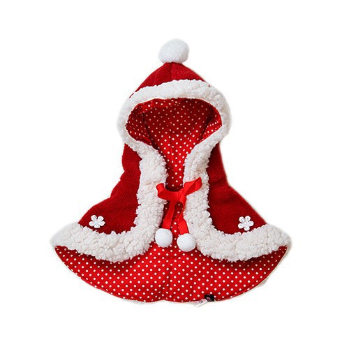 KFX-0354109 Red Dog Christmas Holiday Cloak in Small and Plus Sizes