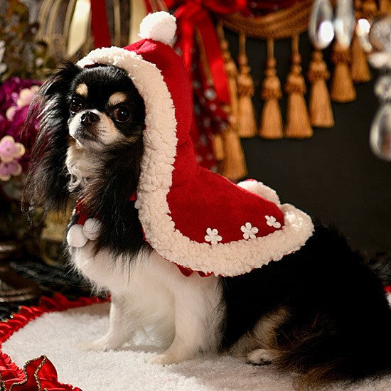 KFX-0354109 Red Dog Christmas Holiday Cloak in Small and Plus Sizes