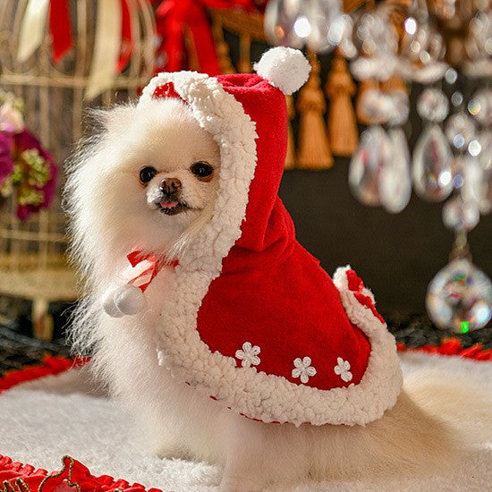 KFX-0354109 Red Dog Christmas Holiday Cloak in Small and Plus Sizes