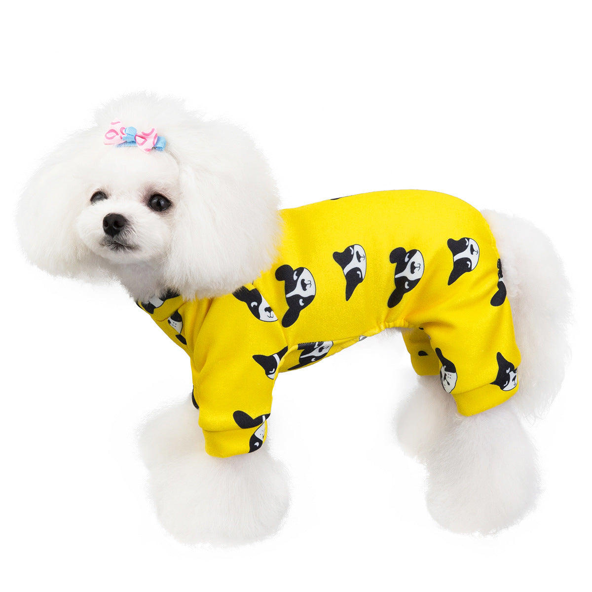 KFX-0355005 Thick Cotton Four-Legged Pet Clothing in Yellow – Available in Multiple Sizes