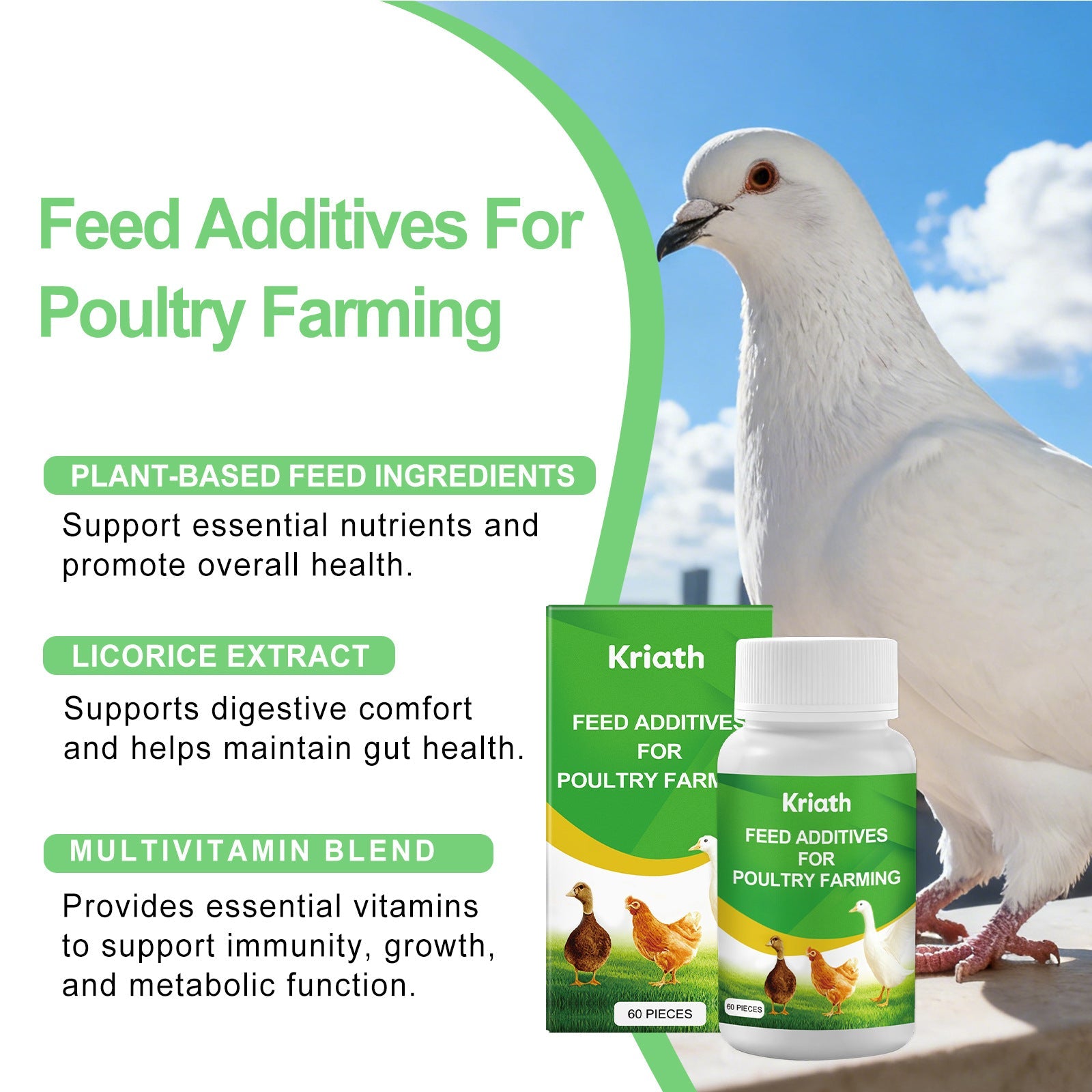 KFX-0355773 Nutritional Support Tablets for Poultry and Small Animals - 60 Count