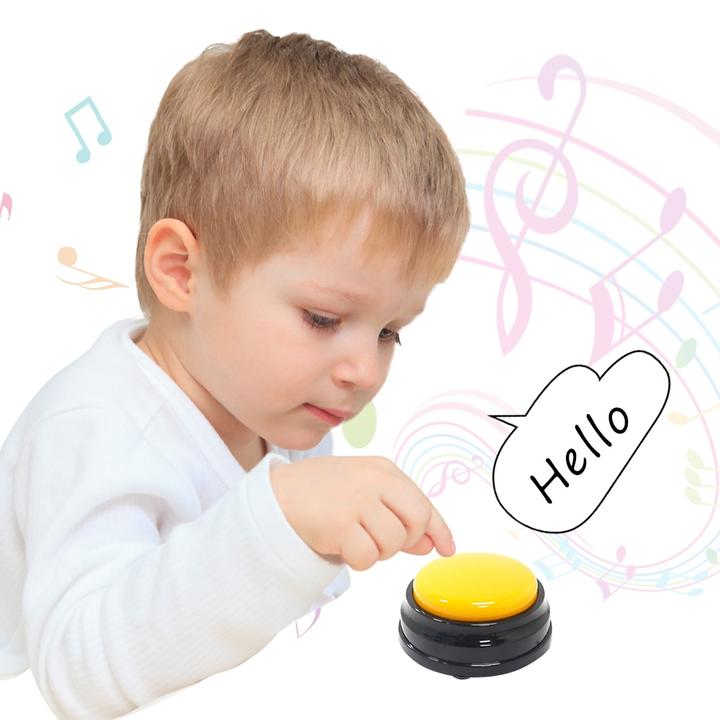KFX-0356541 Interactive Sound Buttons for Dog Communication - Customizable Record-and-Play Buttons for Pet Training
