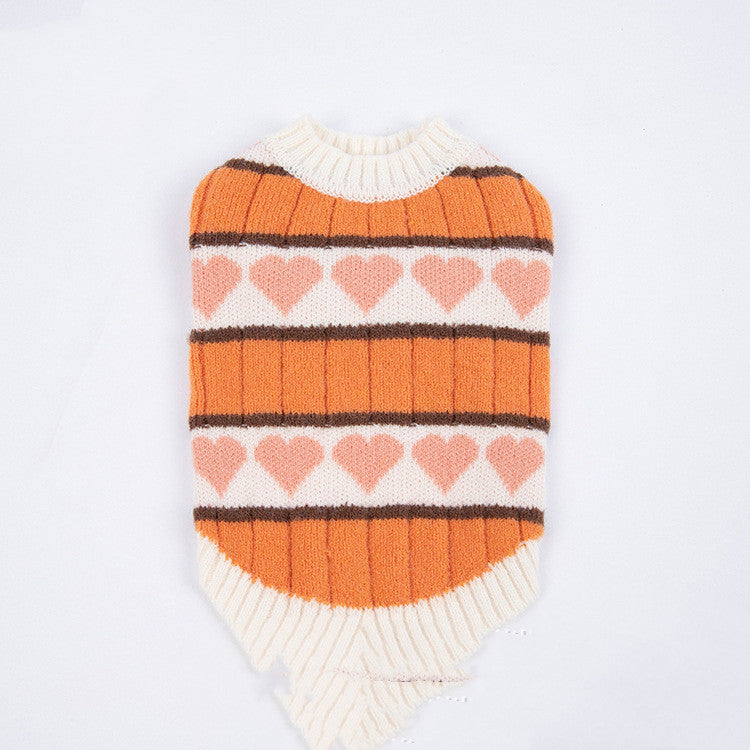 KFX-0358077 Cute Arctic Velvet Vest for Pets - Cozy Teddy Bear Design in Blue and Orange