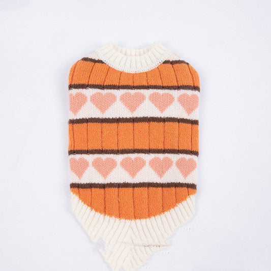 KFX-0358077 Cute Arctic Velvet Vest for Pets - Cozy Teddy Bear Design in Blue and Orange