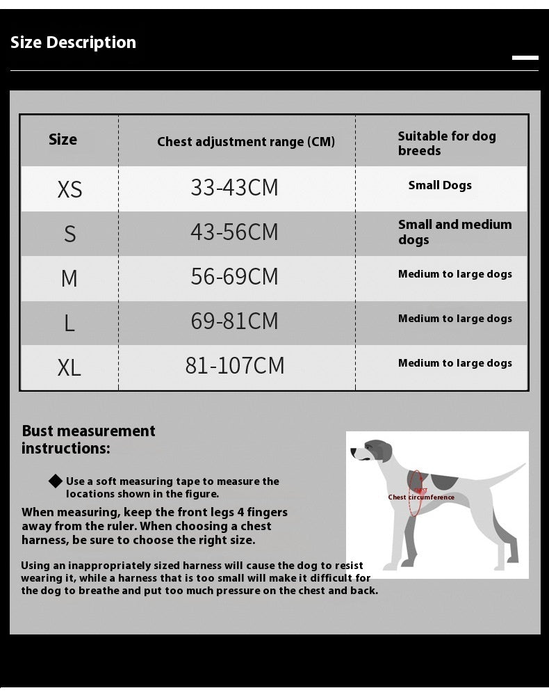 KFX-0364733 Camouflage Reflective Nylon Dog Chest Strap - Explosion-proof Design