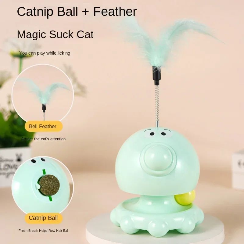 KFX-0366269 Interactive Cat Toy with Turntable Design and Food Dispenser功能