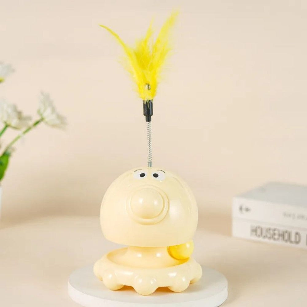 KFX-0366269 Interactive Cat Toy with Turntable Design and Food Dispenser功能