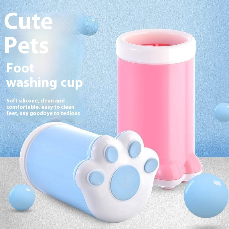 KFX-0367293 Portable Dog and Cat Paw Cleaning Cup - Silicone Foot Washing Tool for Small Pets