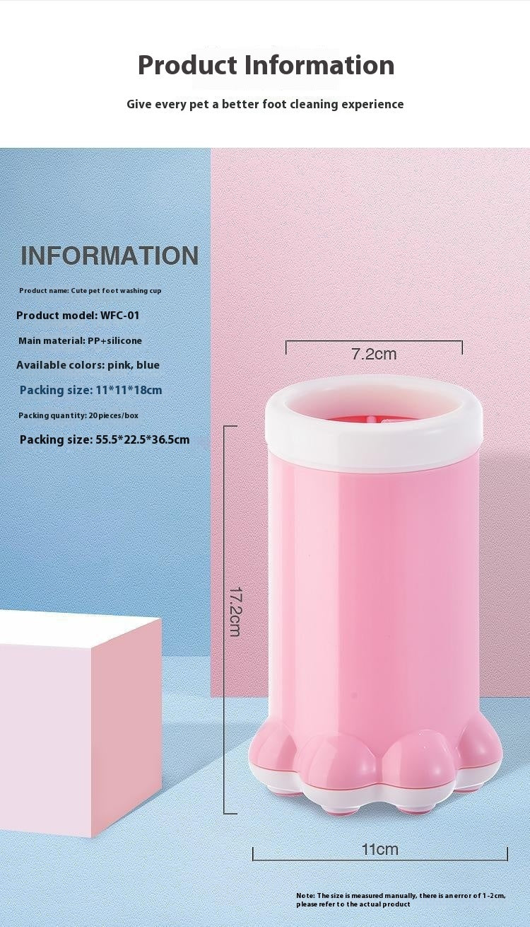 KFX-0367293 Portable Dog and Cat Paw Cleaning Cup - Silicone Foot Washing Tool for Small Pets