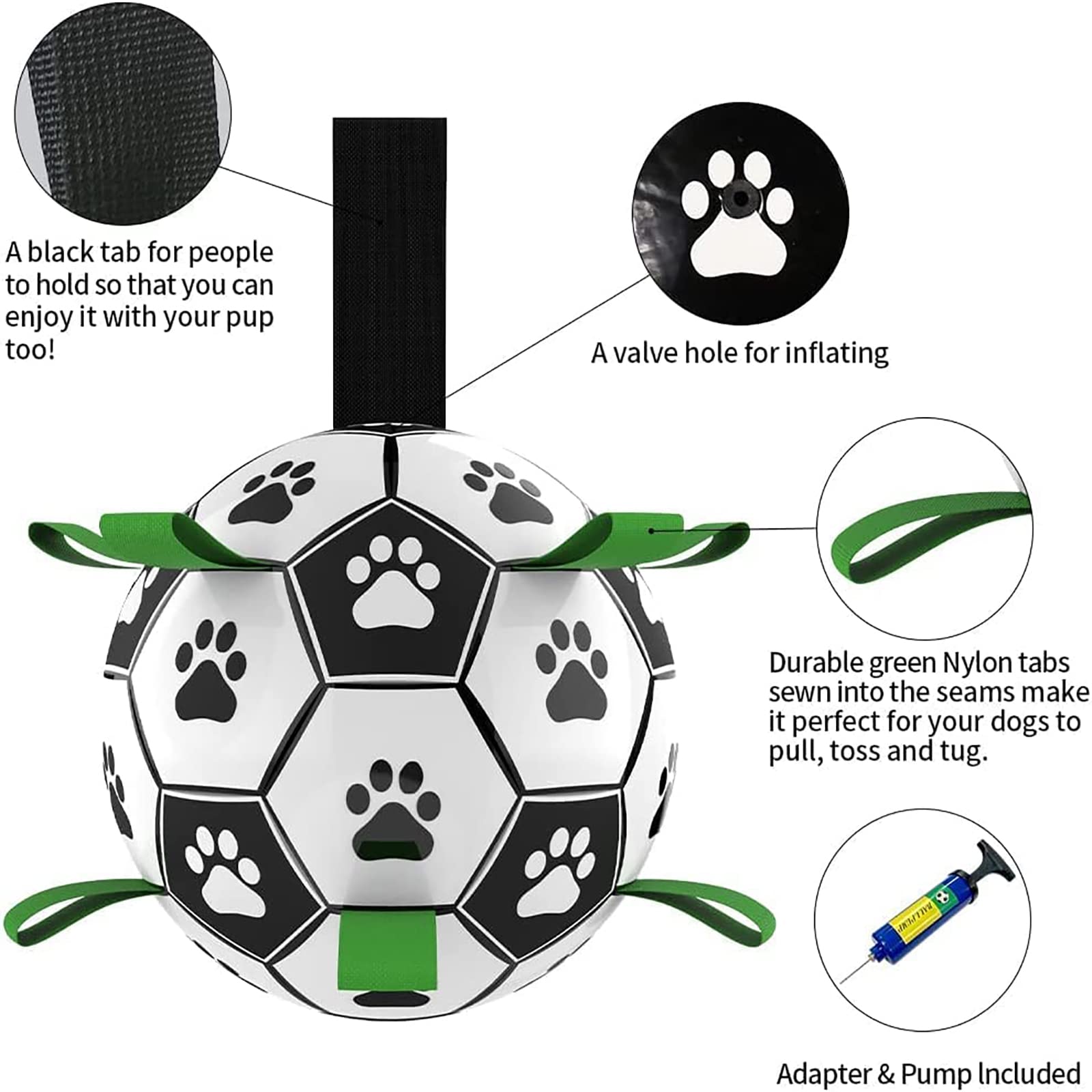 KFX-0368701 Interactive Inflatable Dog Soccer Ball Toy for Large Dogs - Safe & Durable Fetch Training Toy