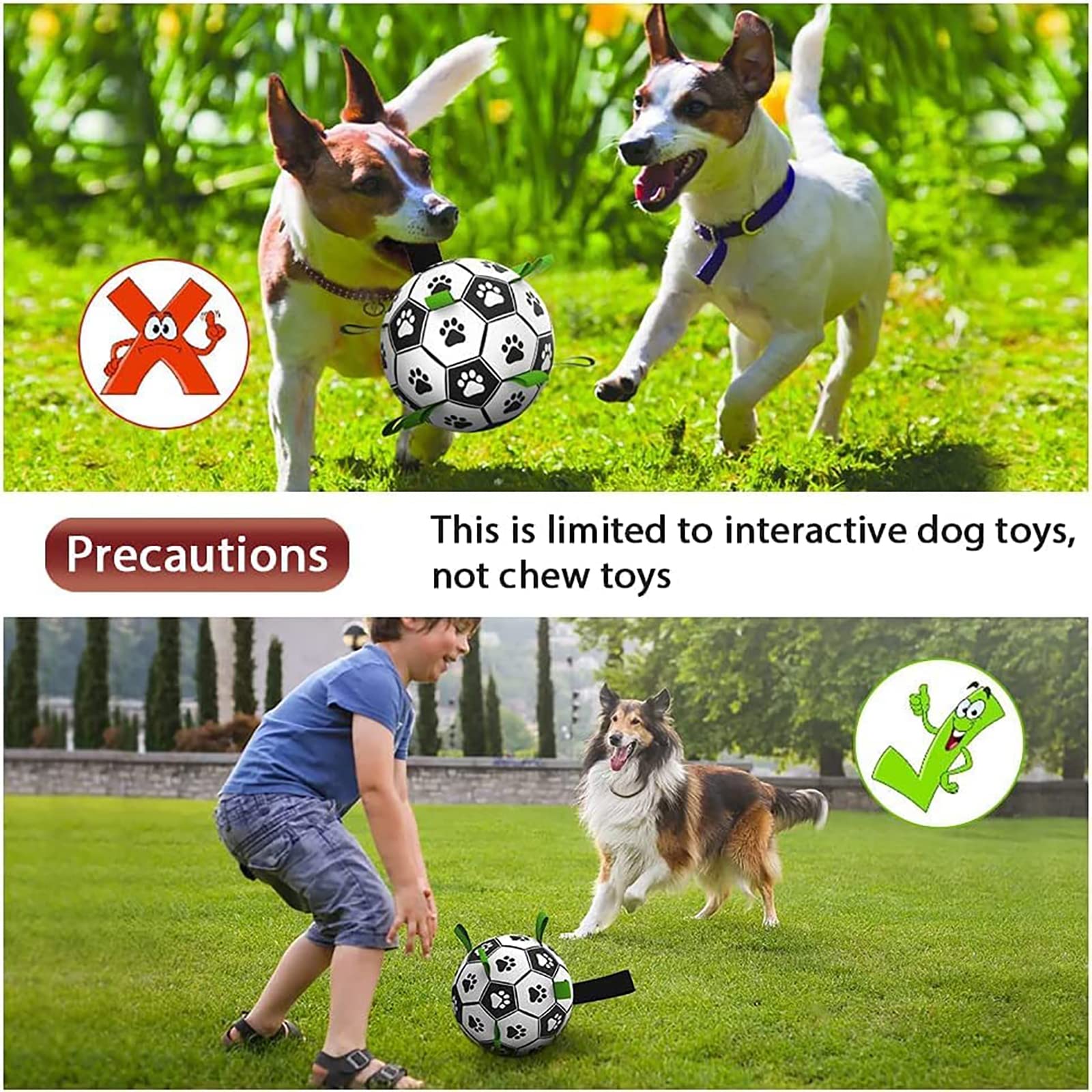 KFX-0368701 Interactive Inflatable Dog Soccer Ball Toy for Large Dogs - Safe & Durable Fetch Training Toy