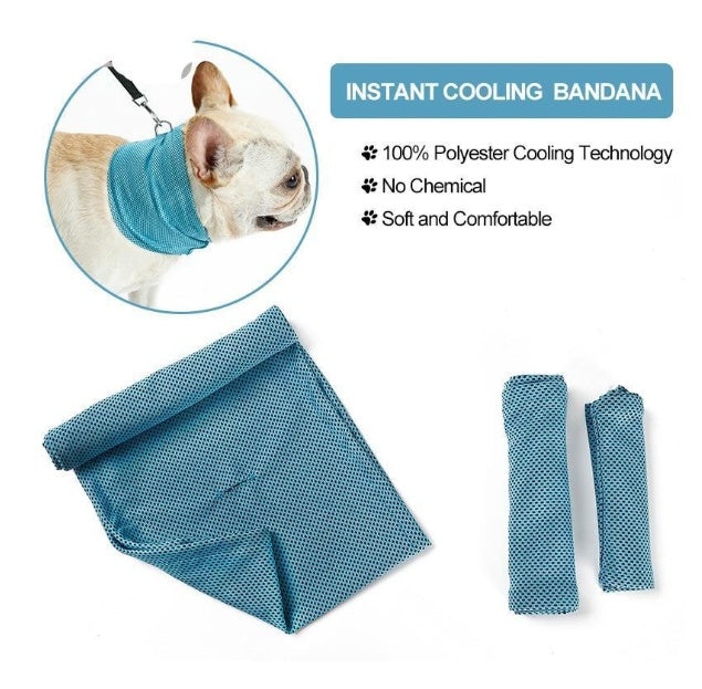 KFX-0368829 Cooling Pet Scarf with Leash Hole for Dogs and Cats - Absorbent and Lightweight Summer Accessory