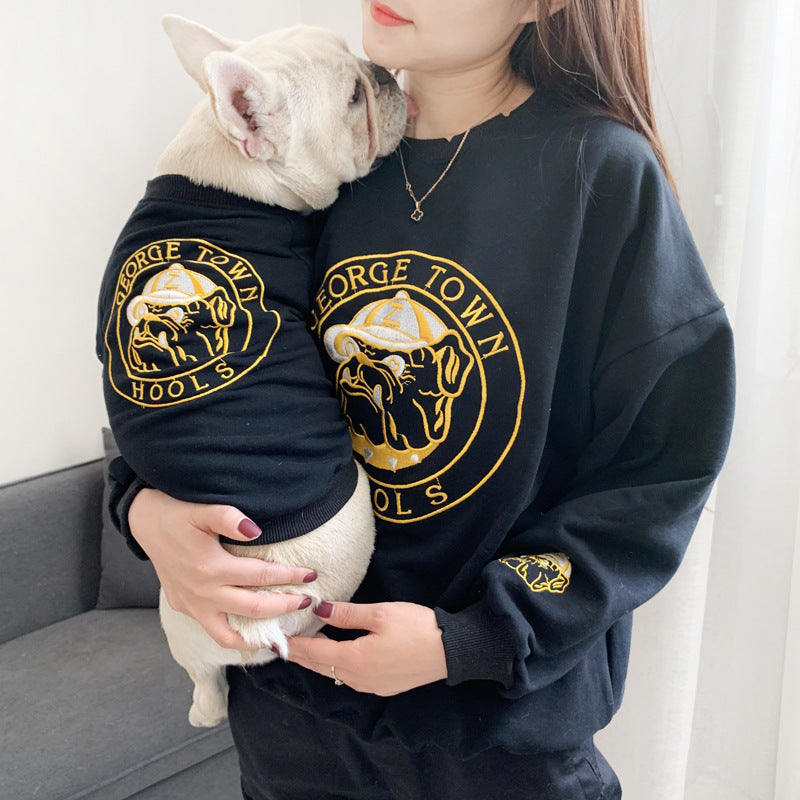 KFX-0369597 Spring and Autumn Dog Sweater for Small Breeds - Embroidered Terry Cotton Clothing in Multiple Colors