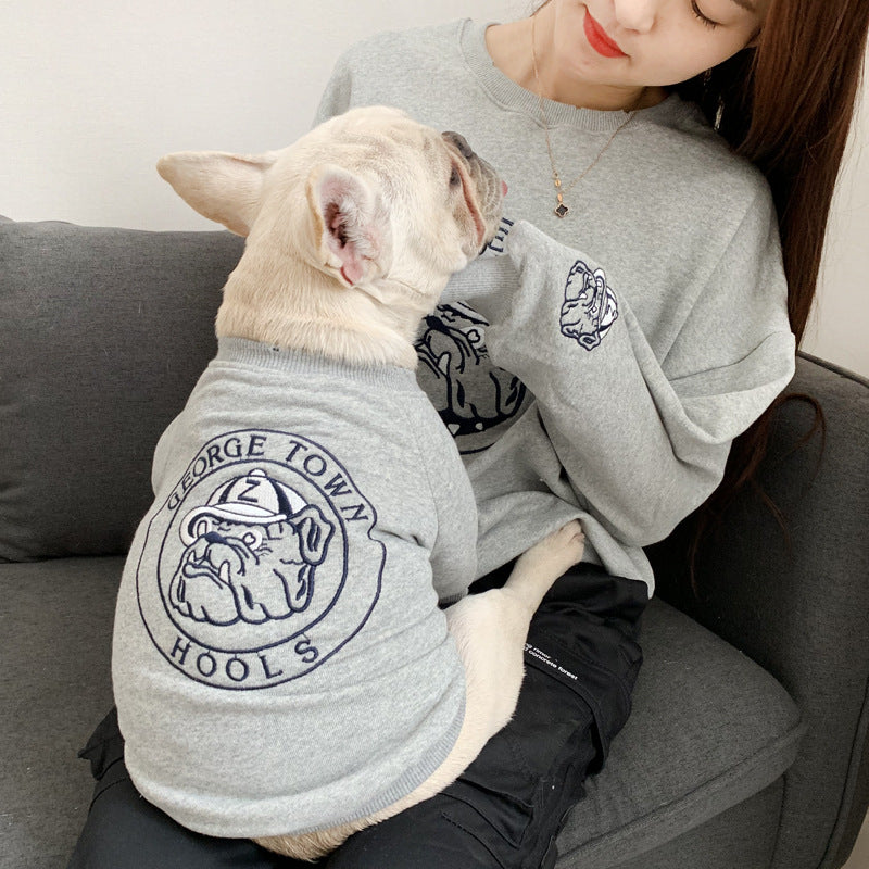 KFX-0369597 Spring and Autumn Dog Sweater for Small Breeds - Embroidered Terry Cotton Clothing in Multiple Colors