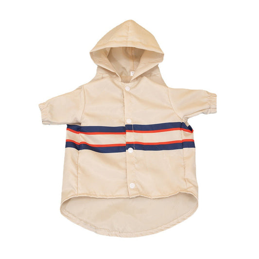 KFX-0371773 Stylish British-Inspired Pet Carved Jacket in Rice White and Dark Blue