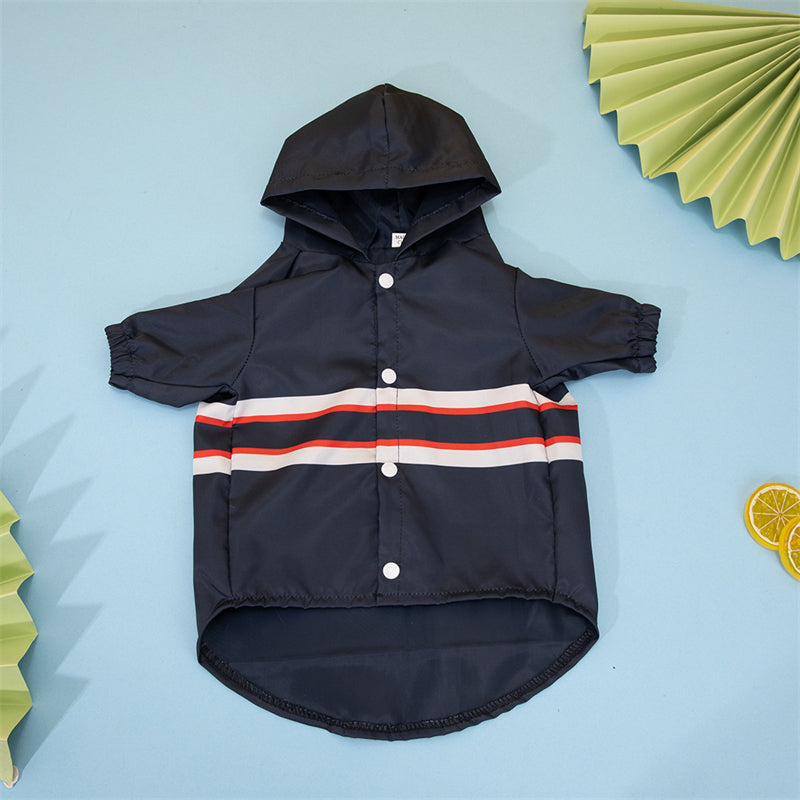 KFX-0371773 Stylish British-Inspired Pet Carved Jacket in Rice White and Dark Blue