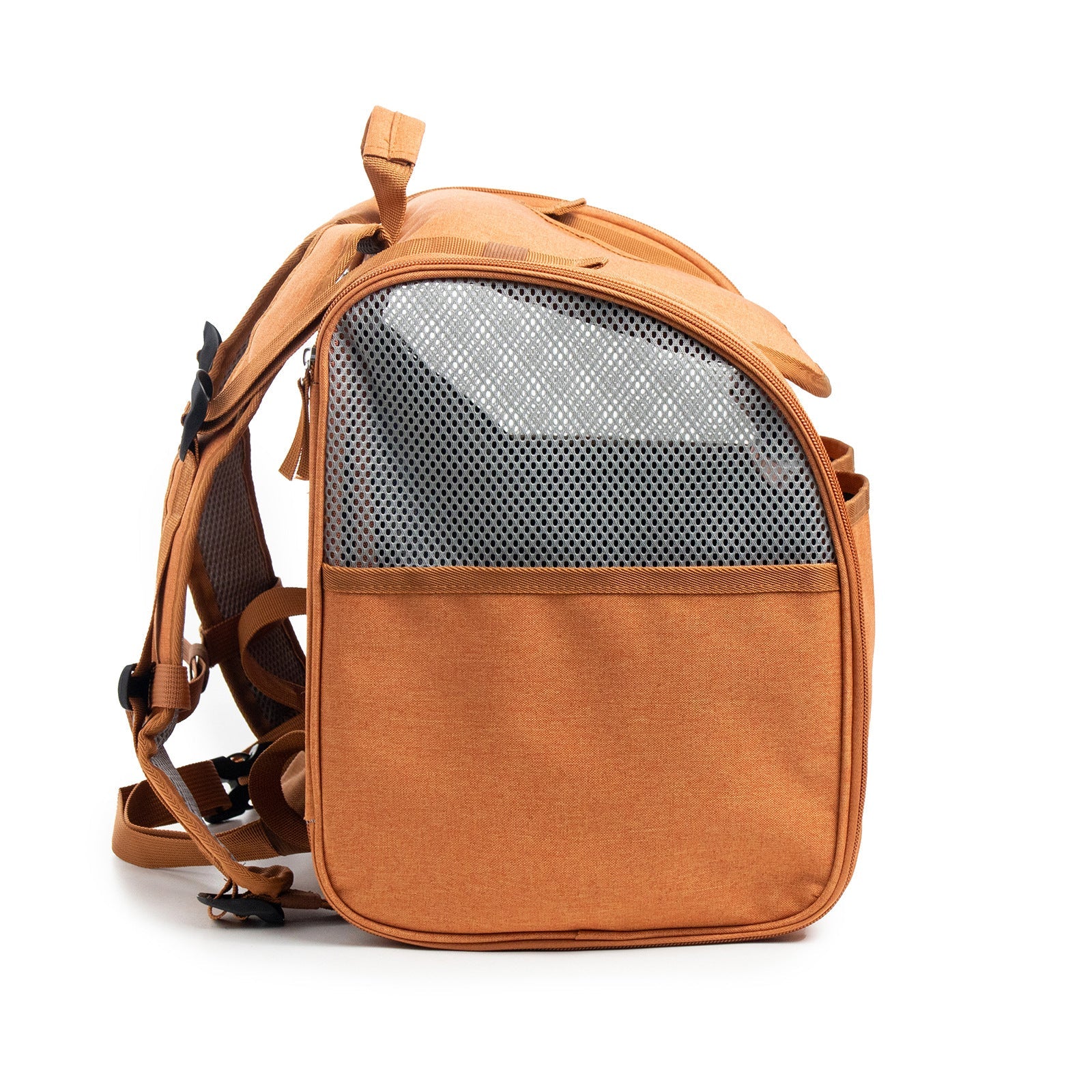 KFX-0373437 Expandable Breathable Lightweight Cat Backpack - Gray/Brown, Oxford Material, Medium Hardness, 55 Capacity