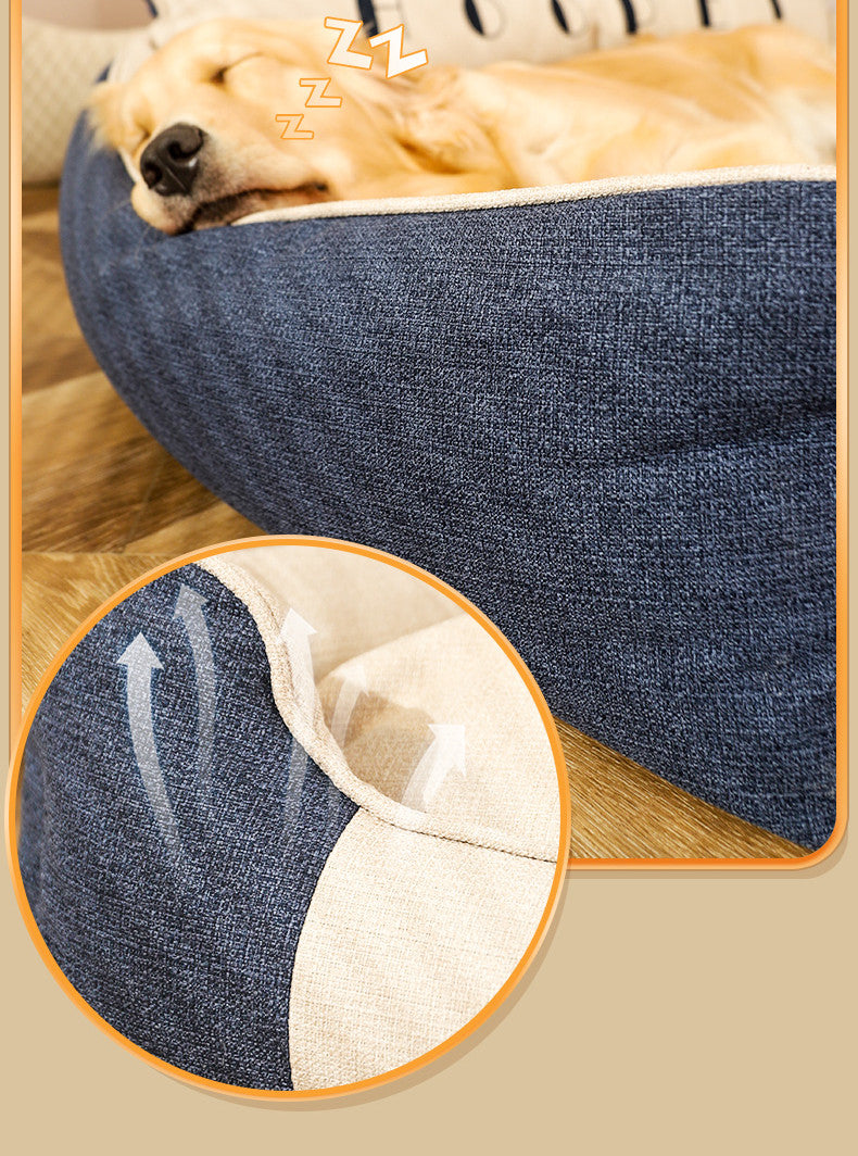 KFX-0377021 Four Seasons Universal Dog Bed - Removable and Washable with High Backrest, Multiple Sizes Available