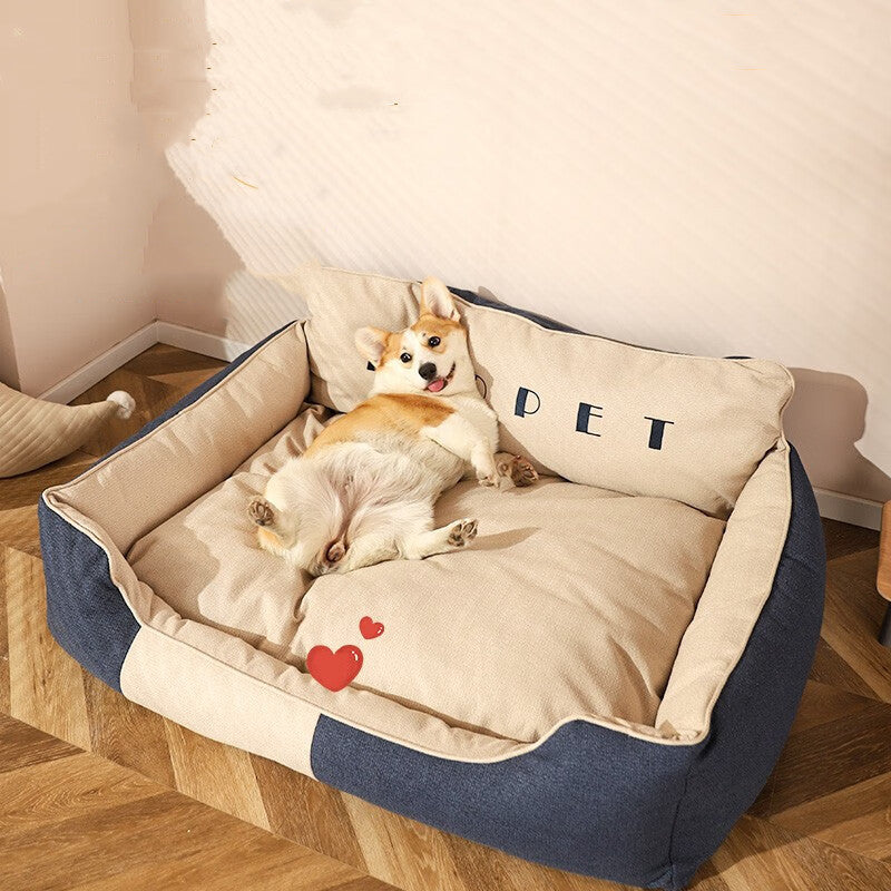 KFX-0377021 Four Seasons Universal Dog Bed - Removable and Washable with High Backrest, Multiple Sizes Available