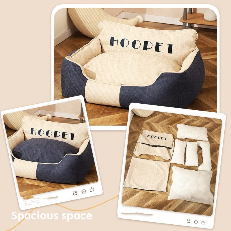 KFX-0377021 Four Seasons Universal Dog Bed - Removable and Washable with High Backrest, Multiple Sizes Available