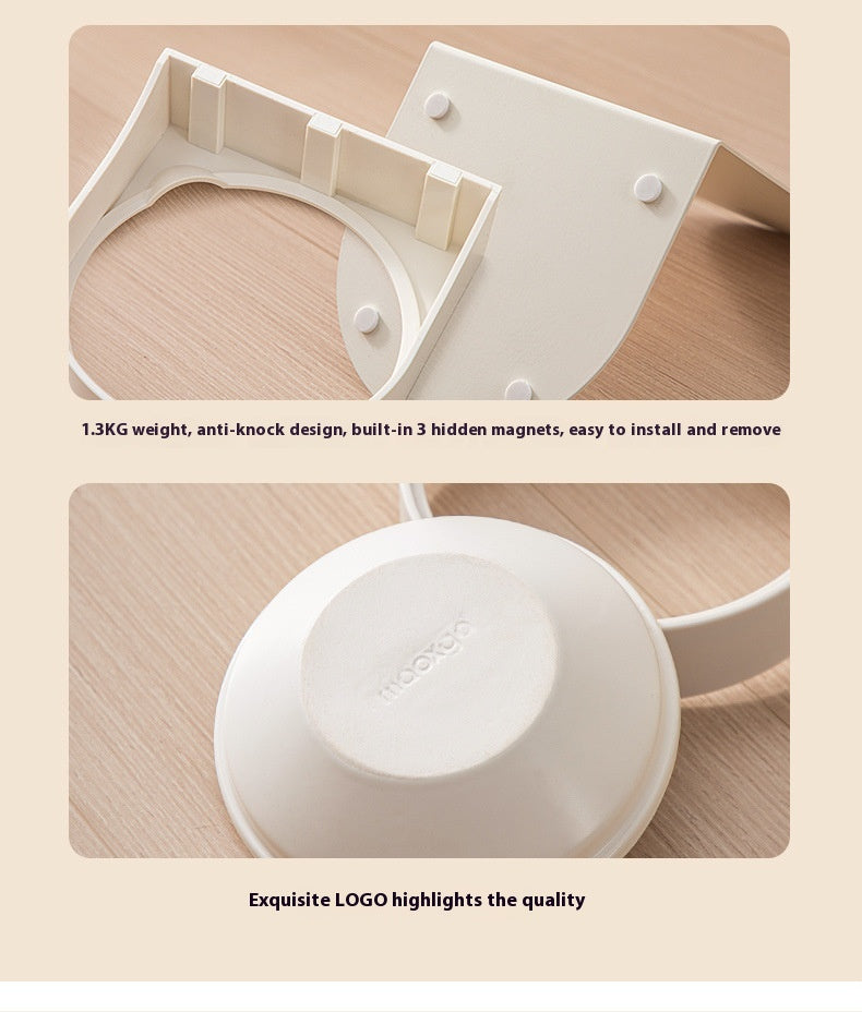 KFX-0377149 Adjustable Ceramic Cat Bowl with Elevated Base and Slanted Design for Neck Support