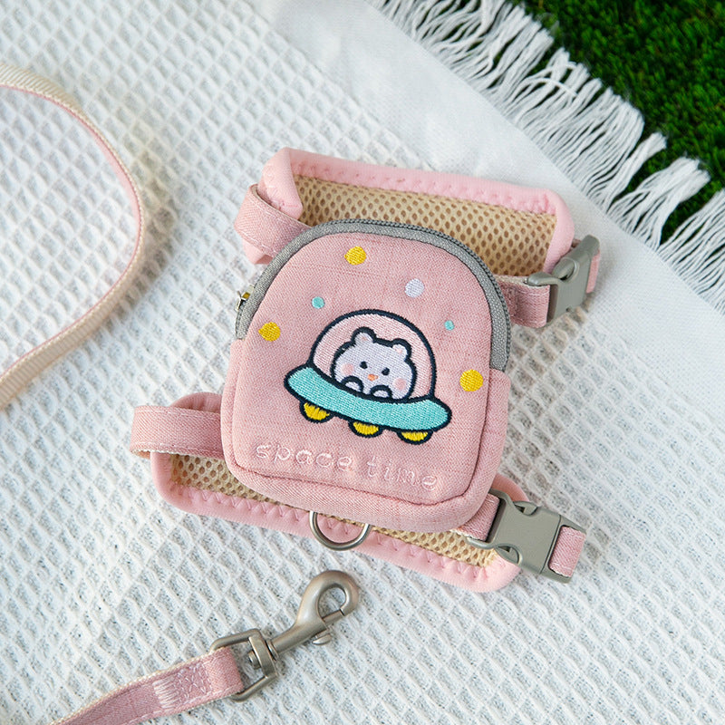 KFX-0378429 Cat Traction Rope in Green Avocado, Yellow Bear, and Pink Astronaut Styles, Available in Size S and M