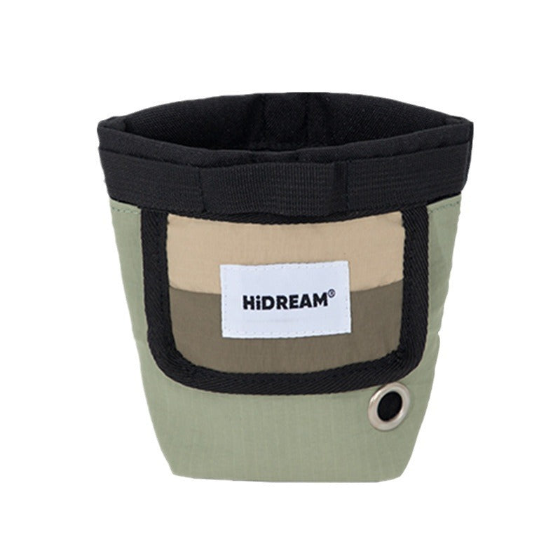 KFX-0379197 Portable Nylon Pet Snack Bag for Outdoor Training – Available in Cow's Milk Brown, Buckwheat Gray, and Olive Green