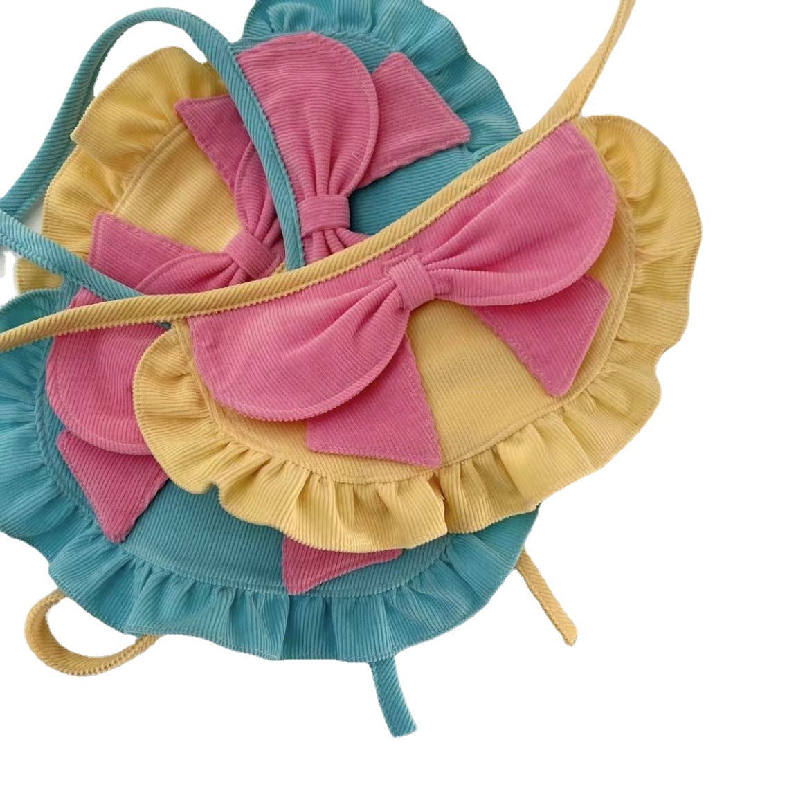 KFX-0381501 Cute Monochrome Butterfly Dog Bib in Yellow and Blue – Casual Polyester Design Available in S, M, L Sizes