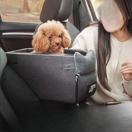 KFX-0381757 Gray Portable Urine-proof Car Seat Kennel for Small Dogs