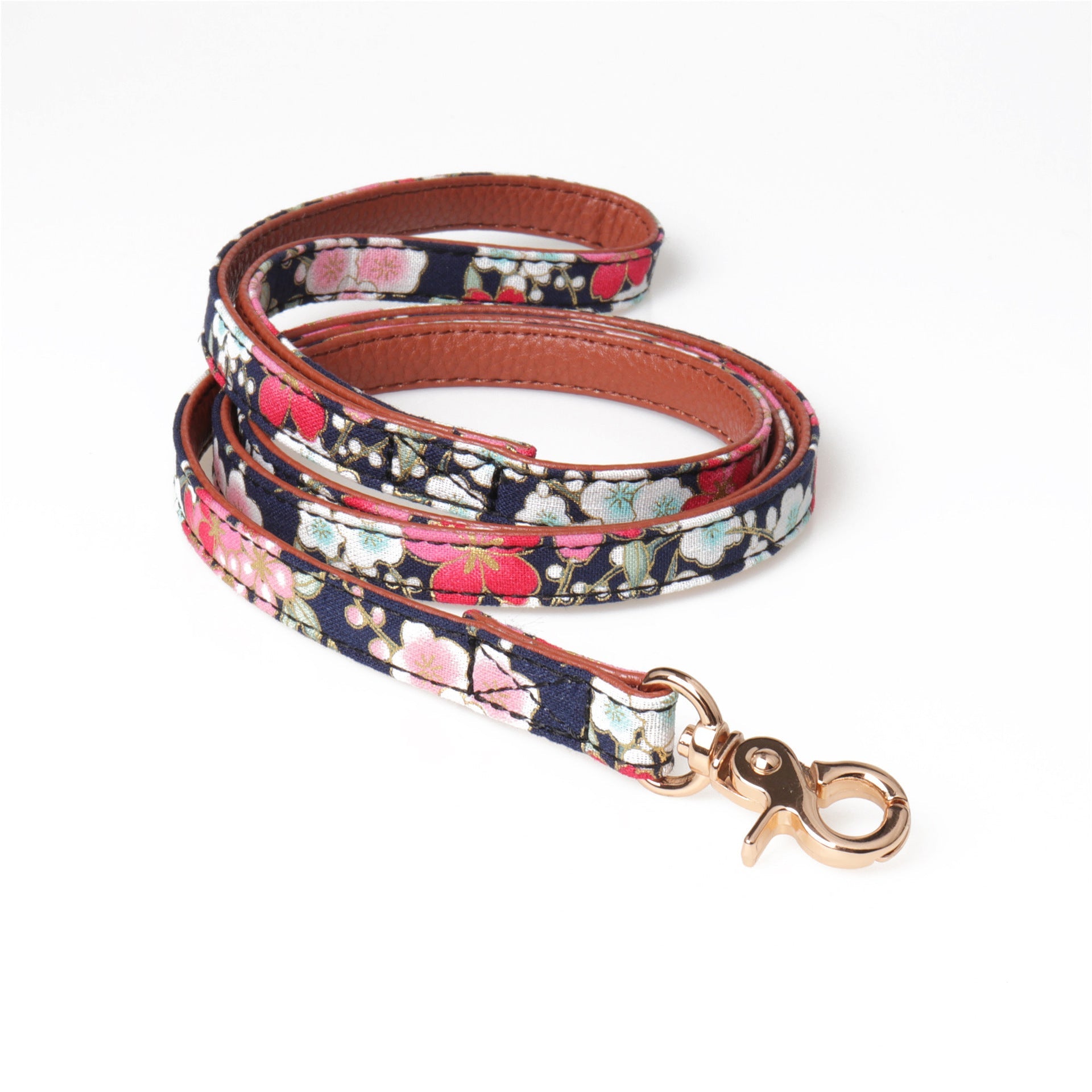 KFX-0382525 Japanese Princess Style PU Dog Collar and Leash Set for Pets