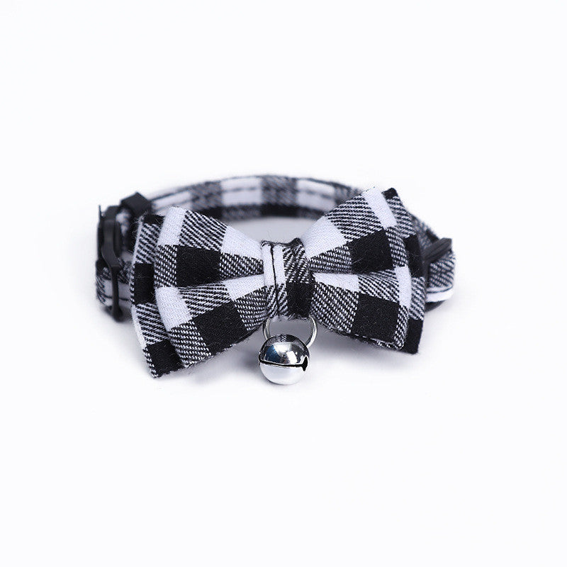 KFX-0384701 Charming Bow Knot Pet Collar with Bell for Cats and Small Dogs - Stylish and Soft Velvet Design