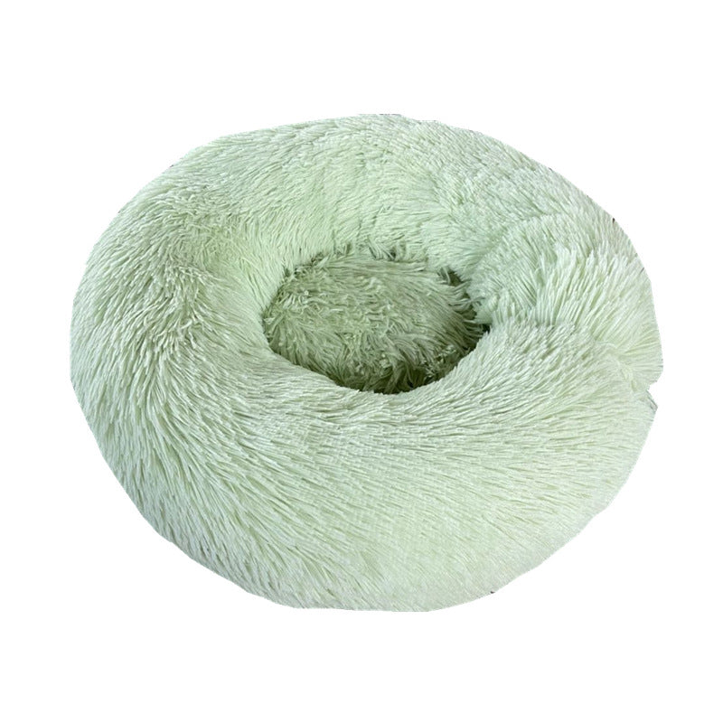 KFX-0386749 Plush Round Pet Bed for Comfort and Support - Soft, Thick, and Cozy Design