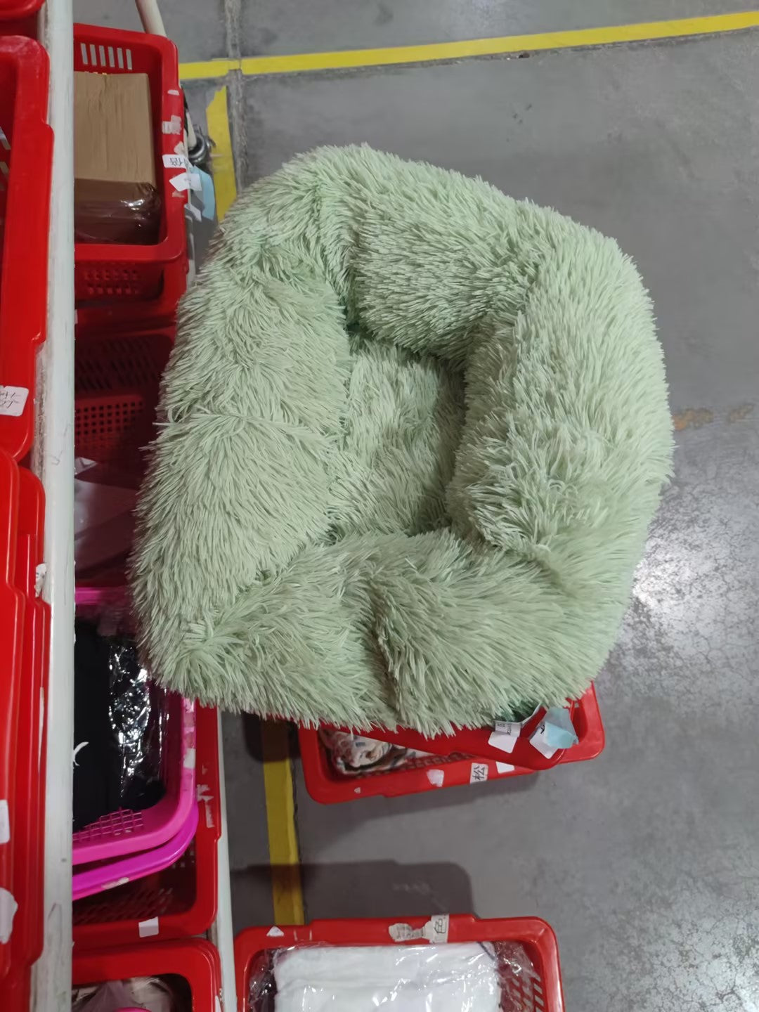 KFX-0386749 Plush Round Pet Bed for Comfort and Support - Soft, Thick, and Cozy Design