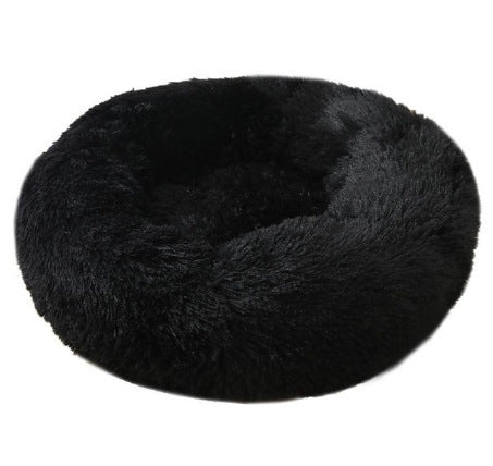 KFX-0386749 Plush Round Pet Bed for Comfort and Support - Soft, Thick, and Cozy Design