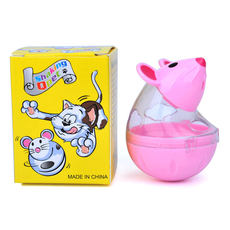 KFX-0388669 Beige and Pink Automatic Food Leakage Pet Toy – 7x5cm ABS Material
