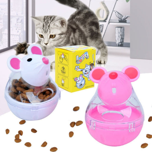 KFX-0388669 Beige and Pink Automatic Food Leakage Pet Toy – 7x5cm ABS Material