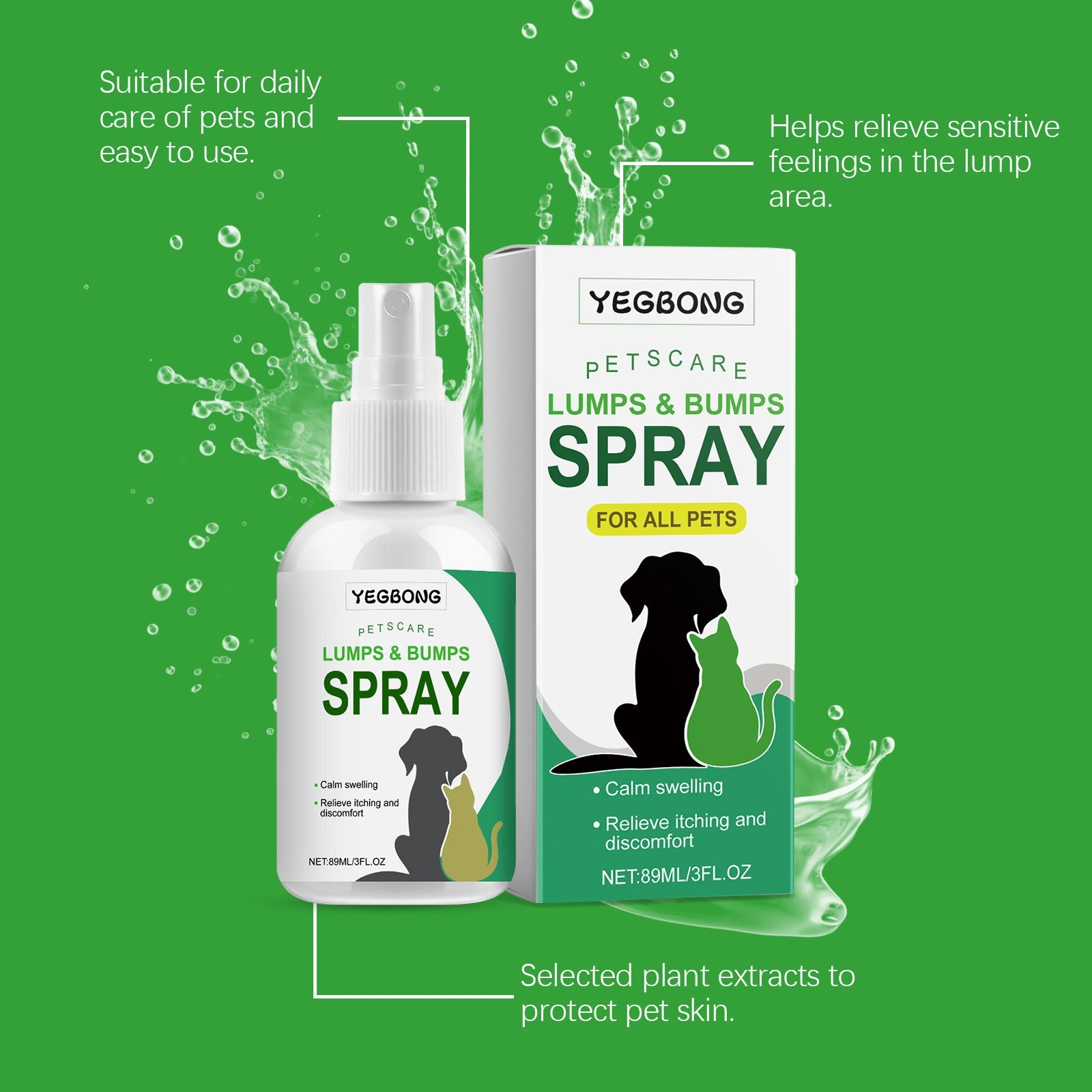 KFX-0390333 Soothing Skin Relief Pet Care Spray for Cats and Dogs - 89ml