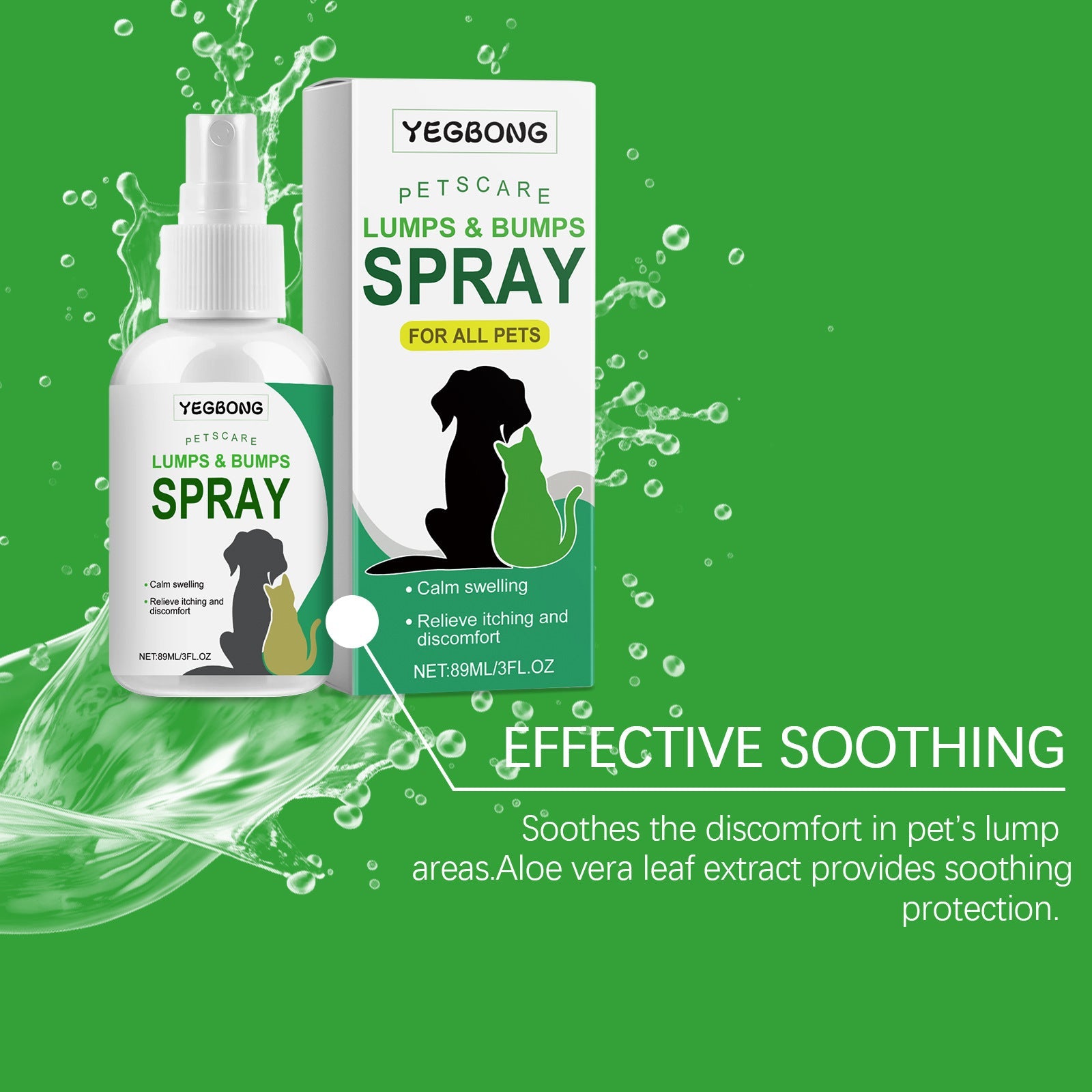 KFX-0390333 Soothing Skin Relief Pet Care Spray for Cats and Dogs - 89ml