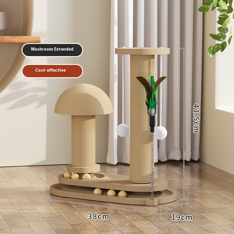 KFX-0391741 Durable Solid Wood Cat Turntable Scratching Post with Various Styles and Heights
