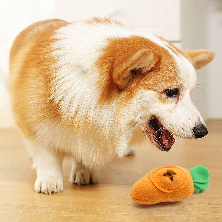 KFX-0393277 Interactive Carrot Toy for Pets - Dog, Cat, and Rabbit Food-Finding Game with Sound