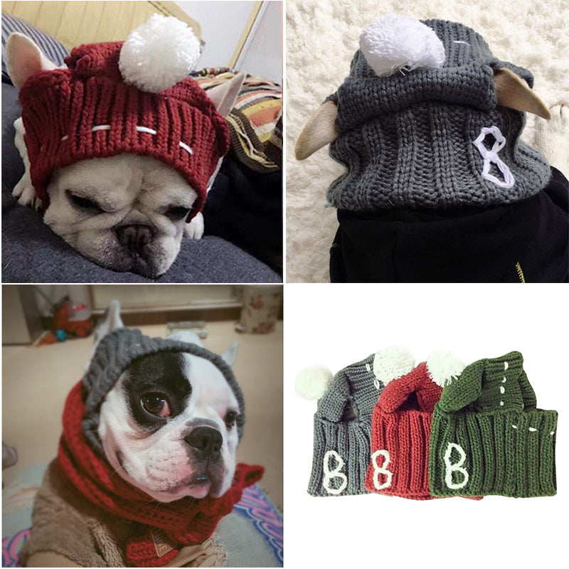KFX-0394813 Casual Acrylic Dog Hat for All Seasons - One Size Fits Most