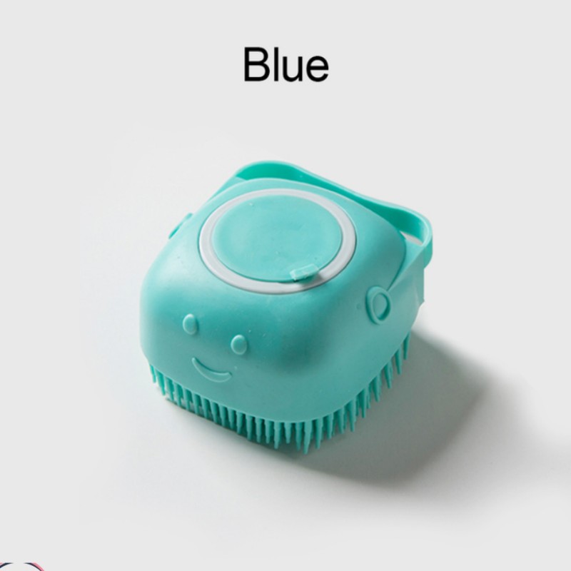 KFX-0395709 Pet Grooming Brush with Soap Dispenser - Gentle Silicone Bristles for Long and Short Hair Pets