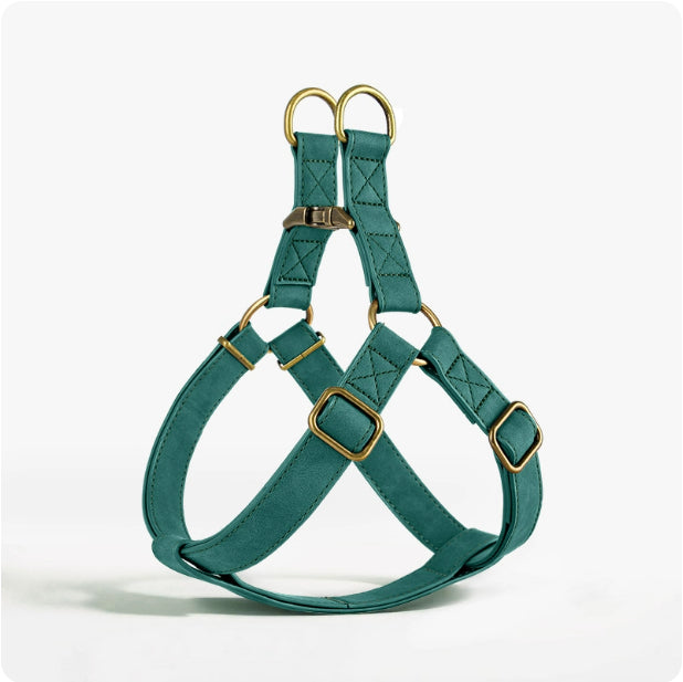 KFX-0397501 Leather Vest-style Harness for Small and Medium Dogs - Adjustable Fit, Multiple Colors Available