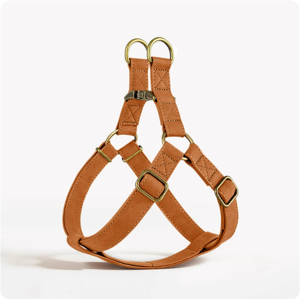 KFX-0397501 Leather Vest-style Harness for Small and Medium Dogs - Adjustable Fit, Multiple Colors Available