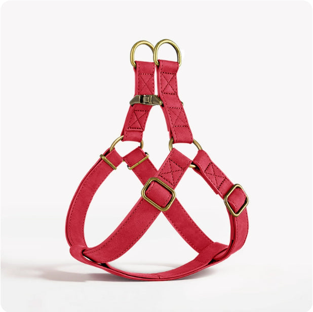 KFX-0397501 Leather Vest-style Harness for Small and Medium Dogs - Adjustable Fit, Multiple Colors Available