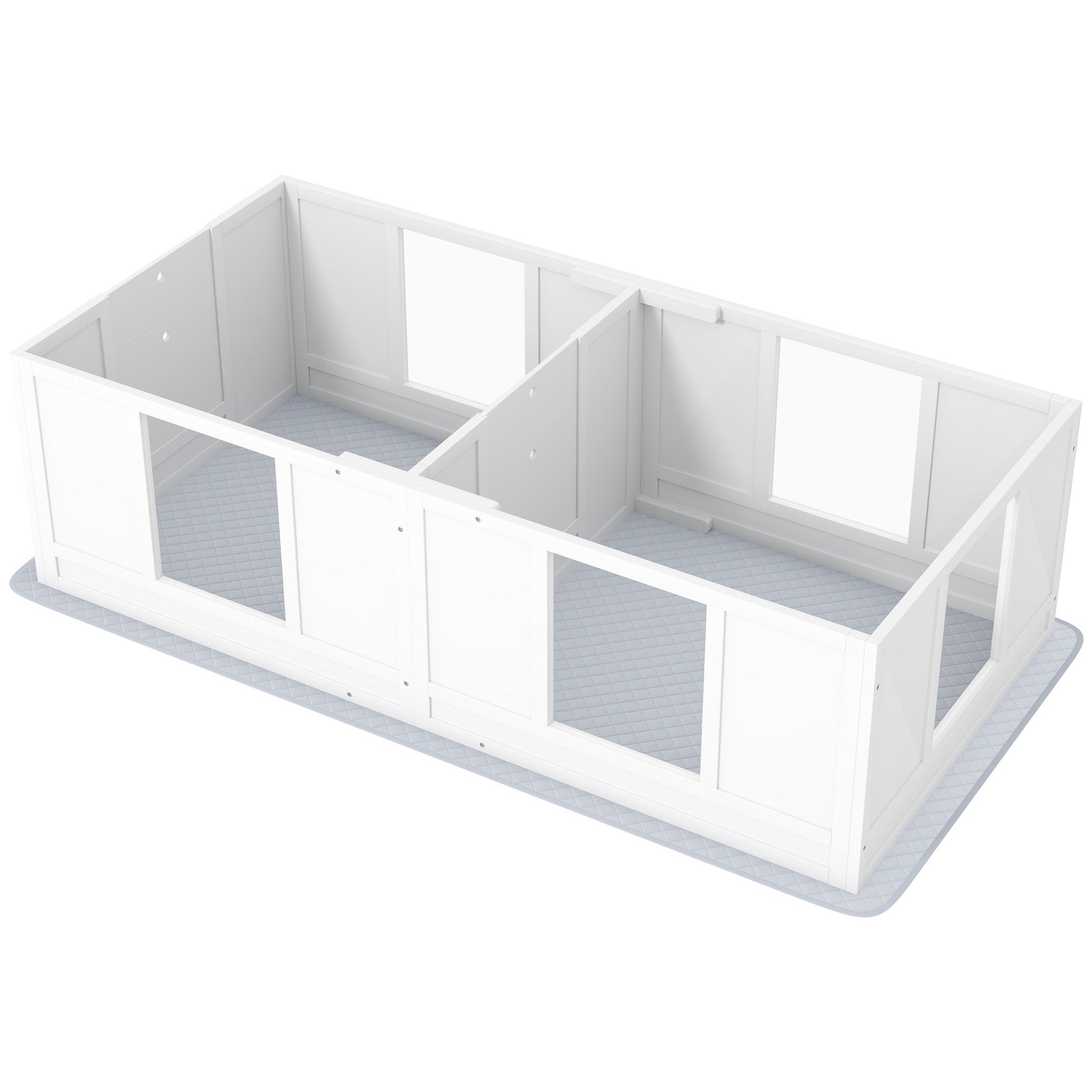 KFX-0399677 Double Room Whelping Box for Small Dogs with Adjustable Entrance and Washable Pad
