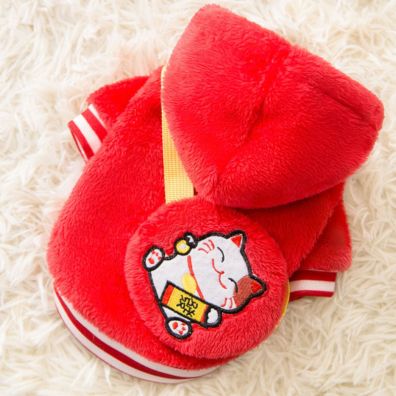 KFX-0402365 Cozy Velvet Carrot Backpack Dog Apparel for Autumn and Winter