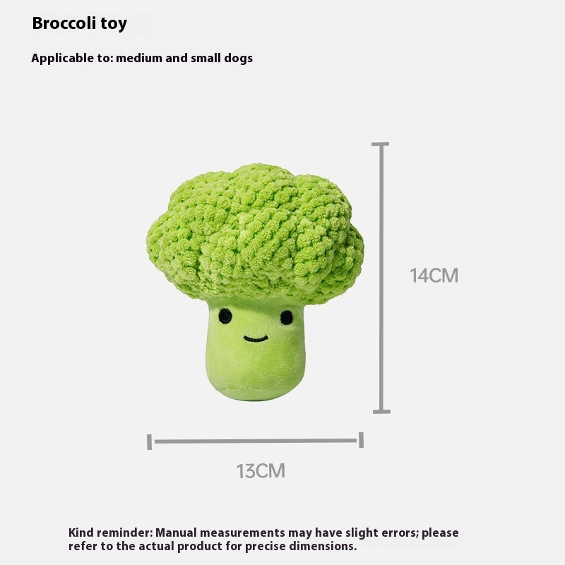 KFX-0402621 Dog Molar Teeth Cleaning Broccoli Plush Toy - Sound Interactive Pet Chew Toy
